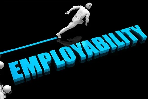 A human running next to the word Employability.